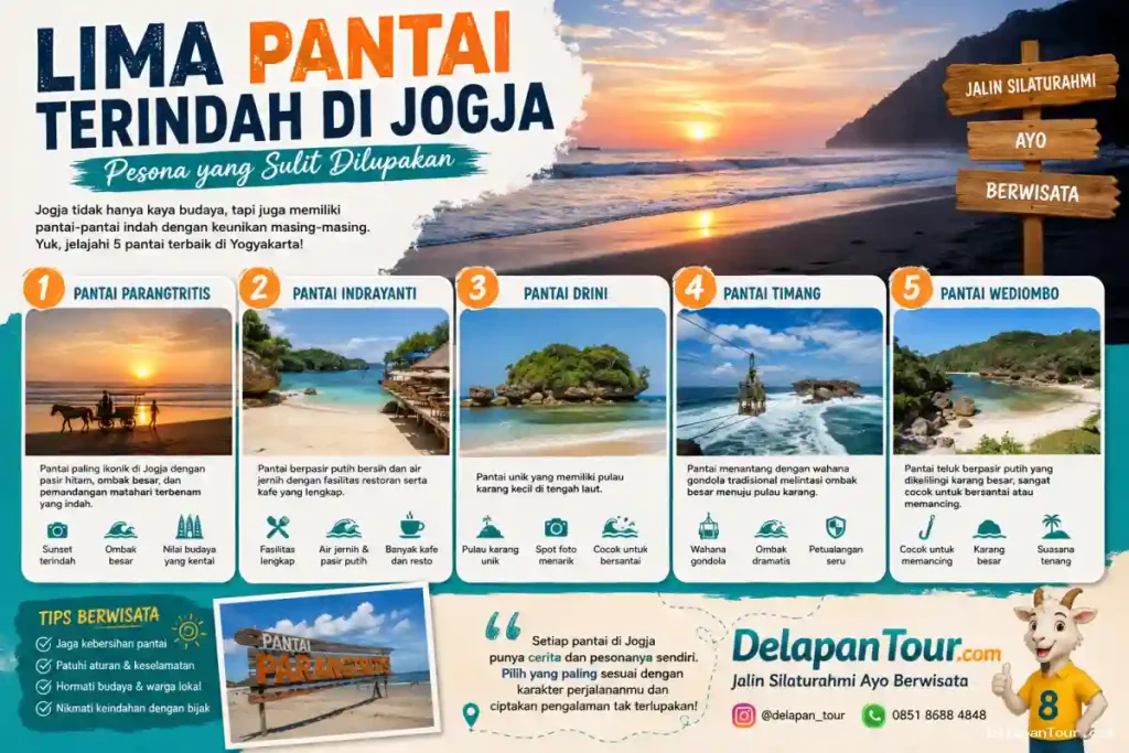 Lima Pantai Terindah di Jogja, Pesona yang Sulit Dilupakan